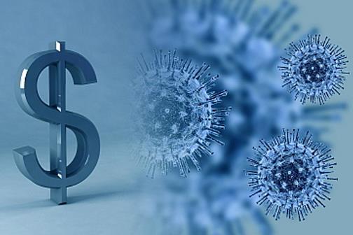 image of dollar sign and coronavirus germ